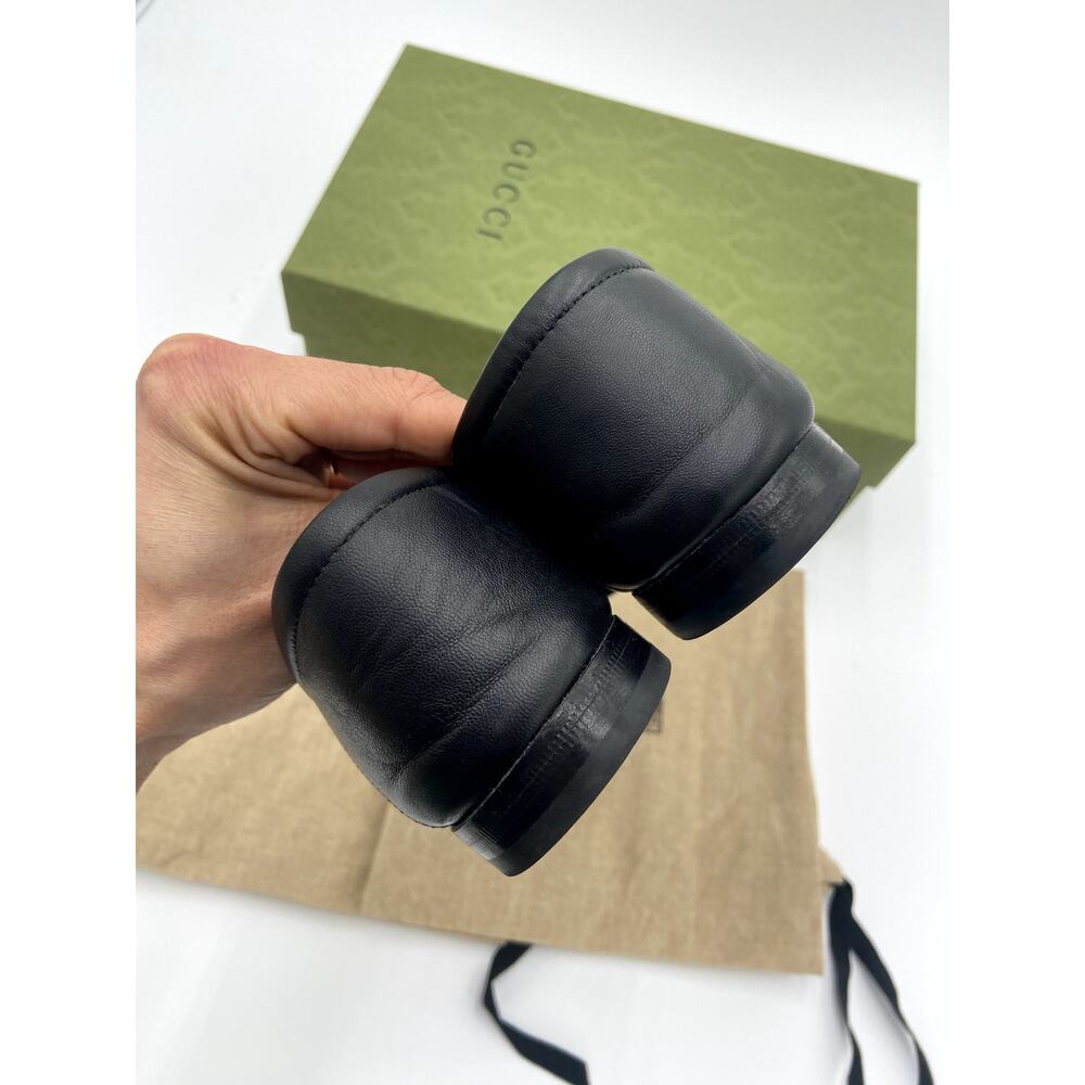 Gucci Jordaan Black Leather Loafers size 37 - Picture 9 of 14